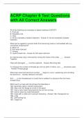 ACRP Chapter 6 Test Questions with All Correct Answers 