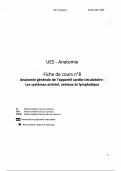 UE5 FC8 - Anatomie générale de l'appareil cardio-circulatoire : Les systèmes artériel, veineux et lymphatique