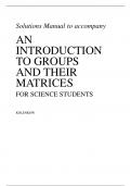 Solution Manual For An Introduction to Groups and their Matrices for Science Students 1st Edition by Robert Kolenkow (All Chapters, 100% Original Verified, A+ Grade)