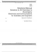 Solution Manual For Electronics and Communications for Scientists and Engineers 2nd Edition By Martin Plonus (All Chapters, 100% Original Verified, A+ Grade)