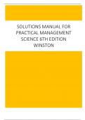 Solutions Manual for Practical Management Science 6th Edition Winston