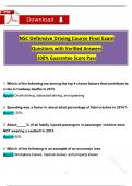 NSC Defensive Driving Course Final Exam (2025 / 2026) Expected Questions with Revised Correct Answers, (A+ Guarantee)