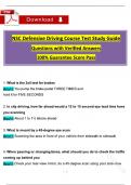 NSC Defensive Driving Course Test Study Guide (2025 / 2026) Expected Questions with Revised Correct Answers, (A+ Guarantee)