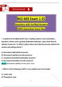 BIO 669 Exam 1 (2025 / 2026) Tested Questions with Revised Correct Answers, (A+ Guarantee)