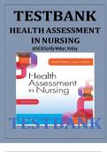 Test Bank for Health Assessment in Nursing 6th Edition by Janet R. Weber , Jane H. Kelley ISBN: 9781496344380 || Complete Guide A+