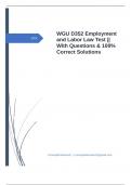 WGU D352 Employment and Labor Law Test || With Questions & 100% Correct Solutions