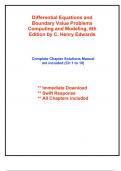 Solutions for Differential Equations and Boundary Value Problems Computing and Modeling, 6th Edition by Edwards (All Chapters included)