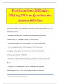 Final Exam Psych 242/CogSci 209/Ling 209 Exam Questions and Answers 100% Pass