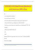 COGSCI 115 Final Exam Questions and Answers 100% Pass