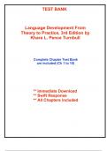 Test Bank for Language Development From Theory to Practice, 3rd Edition by Turnbull (All Chapters included)