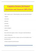 Cognitive Science 211 Exam I Questions and Answers 100% Pass