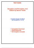 Test Bank for Sensation and Perception, 2nd Edition by Yantis (All Chapters included)