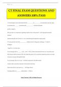 CT FINAL EXAM QUESTIONS AND ANSWERS 100% PASS