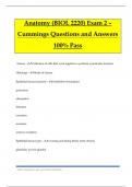 Anatomy (BIOL 2220) Exam 2 – Cummings Questions and Answers 100% Pass