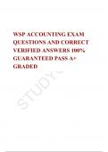 WSP ACCOUNTING EXAM QUESTIONS AND CORRECT VERIFIED ANSWERS 100% GUARANTEED PASS A+ GRADED