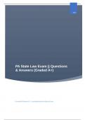 PA State Law Exam || Questions & Answers (Graded A+)