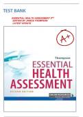  Test Bank For Essential Health Assessment 2nd Edition, By Janice Thompson All Chapters 1-24 LATEST 