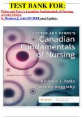 TEST BANK FOR: Potter and Perry's Canadian Fundamentals of Nursing seventh Edition  by Barbara J. Astle RN PhDLatest Update.