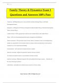 Family Theory & Dynamics Exam 1 Questions and Answers 100% Pass