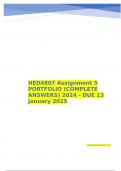 HED4807 Assignment 5 PORTFOLIO (COMPLETE ANSWERS) 2024 - DUE 13 January 2025