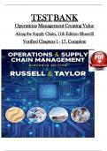 TEST BANK For Operations Management Creating Value Along the Supply Chain, 11th Edition By Russell A+