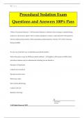 Procedural Sedation Exam Questions and Answers 100% Pass