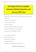 ETS Major Field Test English Literature (British) Questions and Answers 100% Pass