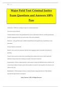 Major Field Test: Criminal Justice Exam Questions and Answers 100% Pass