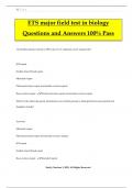 ETS major field test in biology Questions and Answers 100% Pass