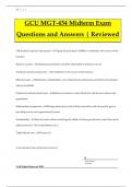 GCU MGT-434 Midterm Exam Questions and Answers | Reviewed