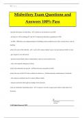 Midwifery Exam Questions and Answers 100% Pass