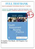 Test Bank for Health Assessment for Nursing Practice 7th Edition by Susan Fickertt Wilson, Jean Foret Giddens| 9780323661195| All Chapters 1-24| LATEST