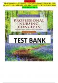 TEST BANK PROFESSIONAL NURSING CONCEPTS: COMPETENCIES FOR QUALITY LEADERSHIP 5TH EDITION BY ANITA FINKELMAN CHAPTER 1 TO 14 