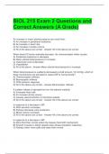 BIOL 215 Exam 2 Questions and Correct Answers (A Grade)