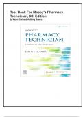 Test Bank For Mosby's Pharmacy Technician, 6th Edition by Karen Davisand Anthony Guerra All Chapters CoveredTest Bank For Mosby's Pharmacy Technician, 6th Edition by Karen Davisand Anthony Guerra All Chapters Covered