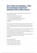 WGU Ethics In Technology - C961: Pre-Assessment Actual Exam Questions With Verified Answers 