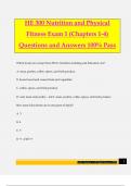 HE 300 Nutrition and Physical Fitness Exam 1 (Chapters 1-4) Questions and Answers 100% Pass