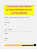 Applied Nutrition & Physical Fitness - Exam #1 Questions and Answers 100% Pass