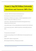 Exam 2- Nsg 552 Wilkes University Questions and Answers 100% Pass