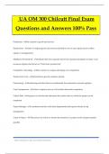 UA OM 300 Chilcutt Final Exam Questions and Answers 100% Pass