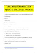 PRPA Rules of Evidence Exam Questions and Answers 100% Pass