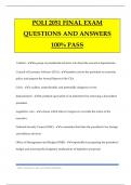 POLI 2051 FINAL EXAM QUESTIONS AND ANSWERS 100% PASS