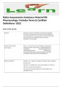 Relias Assessments Assistance Material RN Pharmacology/ Includes Terms & Certified Definitions/ 2025. 