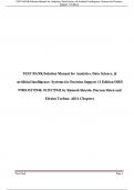 Test Bank and Solutions For Analytics, Data Science, & Artificial Intelligence, Systems for Decision Support, 11th Edition by Ramesh Sharda