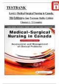 Test Bank for Lewis's Medical-Surgical Nursing in Canada, 5th Edition(Tyerman, 2023), Chapter 1-72 | All Chapters