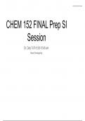 Chem 152 Final Review with Cheat Sheet and Worked out Problems 