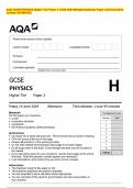 AQA GCSE PHYSICS Higher Tier Paper 2 JUNE 2024 Merged Question Paper and Final Mark scheme {VERIFIED