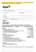 AQA GCSE HISTORY Paper 1 Section A/C: Russia, 1894–1945: Tsardom and communism MAY 2024 Merged Question Paper and Final Mark scheme {VERIFIED}