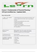 Course 1: Fundamentals of Financial Planning / 199 Qs & Certified Ans / Updated 2025.  