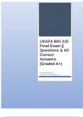 USAFA BIO 215 Final Exam || Questions & All Correct Answers (Graded A+)